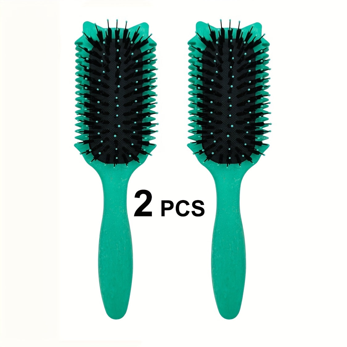 Detangling Brush for Curly Wavy Coily Hair 1 or 2 Pcs – Flexible Bristles Reduce Breakage & Frizz, Gentle Scalp Massage