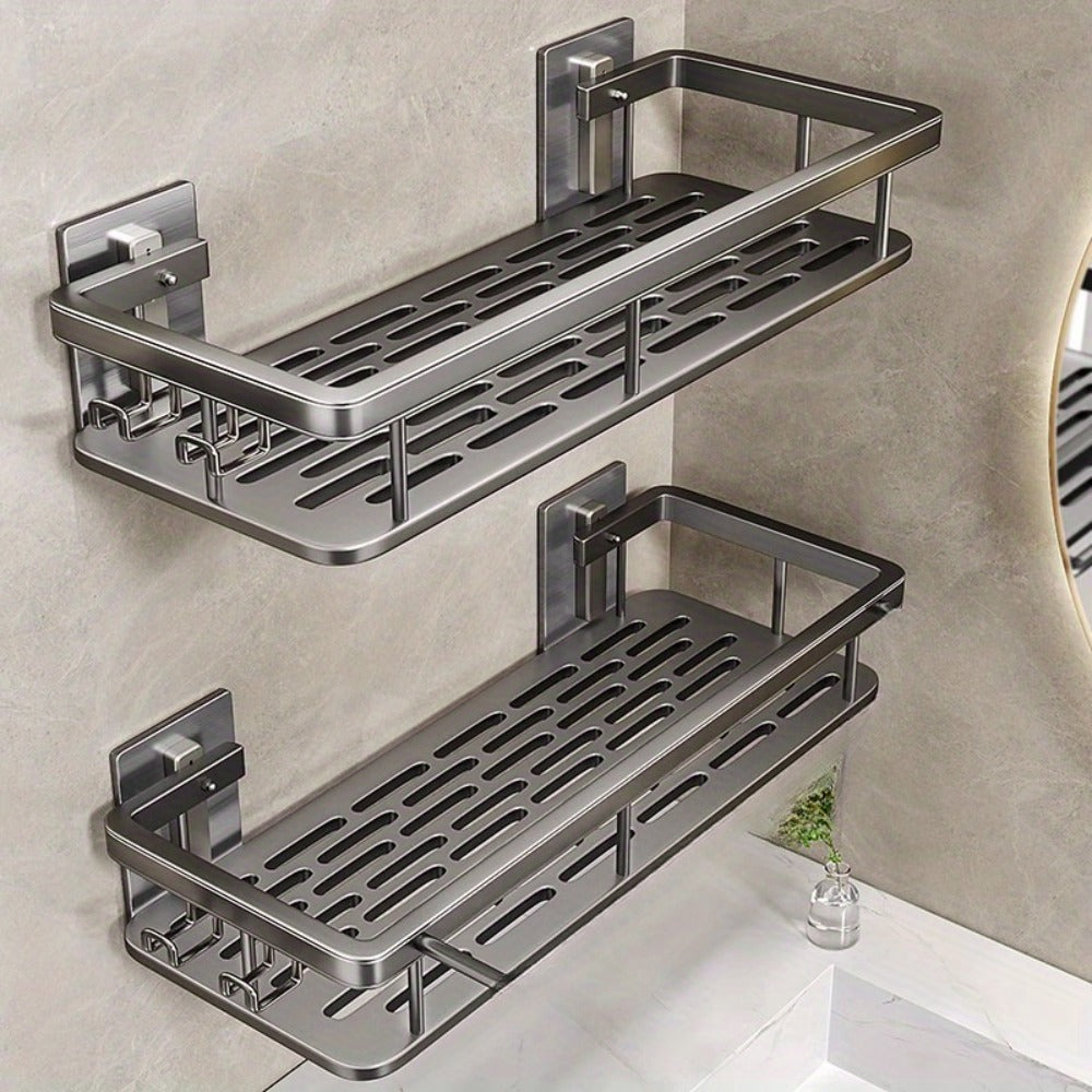 Shower Caddy Wall Mounted Stainless Steel 2-Pack – Rust-Resistant 2-Tier Bathroom Shelf Organizer, Corner Storage Rack for Shower Bathtub