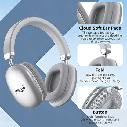 WH35MAX Noise Cancelling Wireless Headset HiFi Deep Bass Built-in HD Mic Comfortable for Bedside Audio, Alarms and Room Entertainment