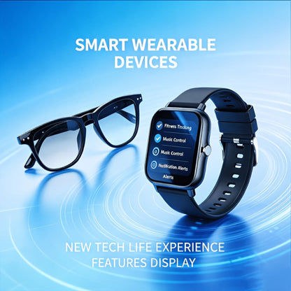 AI Smart Glasses & Smartwatch Bundle, Multilingual Real-Time Translation, Touch Control, Full Touch Screen Watch
