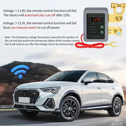 Car Battery Auto Power Off Switch with LED Voltage Display – 12V/24V Anti-Drain Protection, Low Voltage Alarm