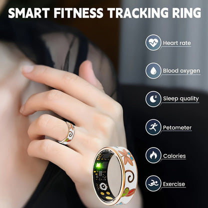 Women's Smart Ring Fitness & Sleep Tracker, Step, Distance & Calorie Monitor, Bluetooth 5.3, iOS & Android