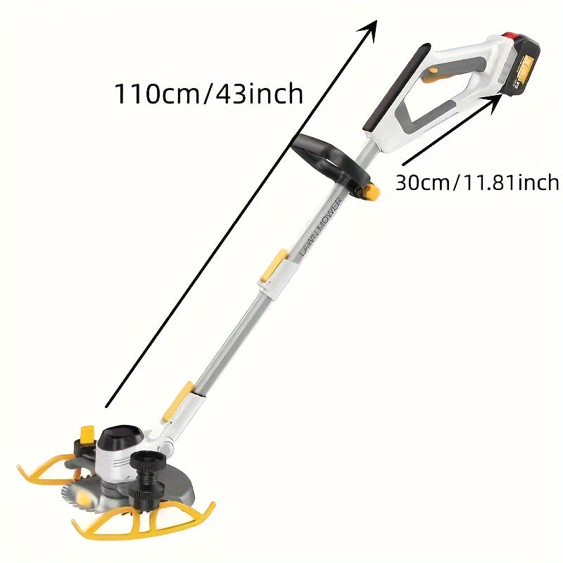 Electric Lawn Mower Cordless 110-240V Lithium-Ion Battery 4A Power with LCD Display Adjustable Cutting for Garden, Patio and Yard Use