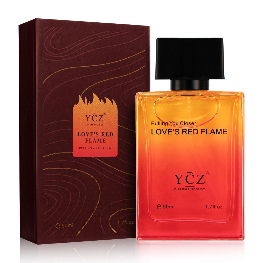 Cologne Eau de Parfum for Men YCZ LOVE'S RED 1.7 fl oz Spray with Red Glass Bottle and Box