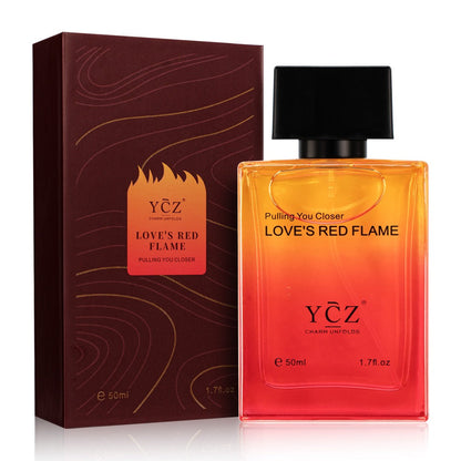 Cologne Eau de Parfum for Men YCZ LOVE'S RED 1.7 fl oz Spray with Red Glass Bottle and Box
