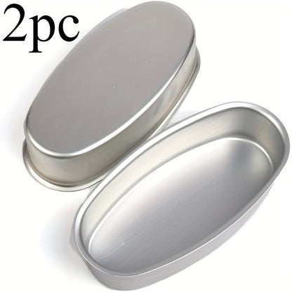Nonstick Oval Cheese Bread Pan Set of 2, Aluminum Baking Pan for Bread, Cake and Meat, Oven Safe Loaf Mold for Home and Bakery