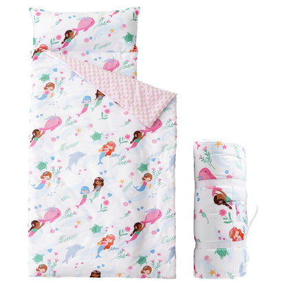 Kids Nap Mat Roll-Up Sleeping Mat for Daycare & Travel - 100% Polyester, Fun Prints for Entryways, Bedrooms and Living Spaces