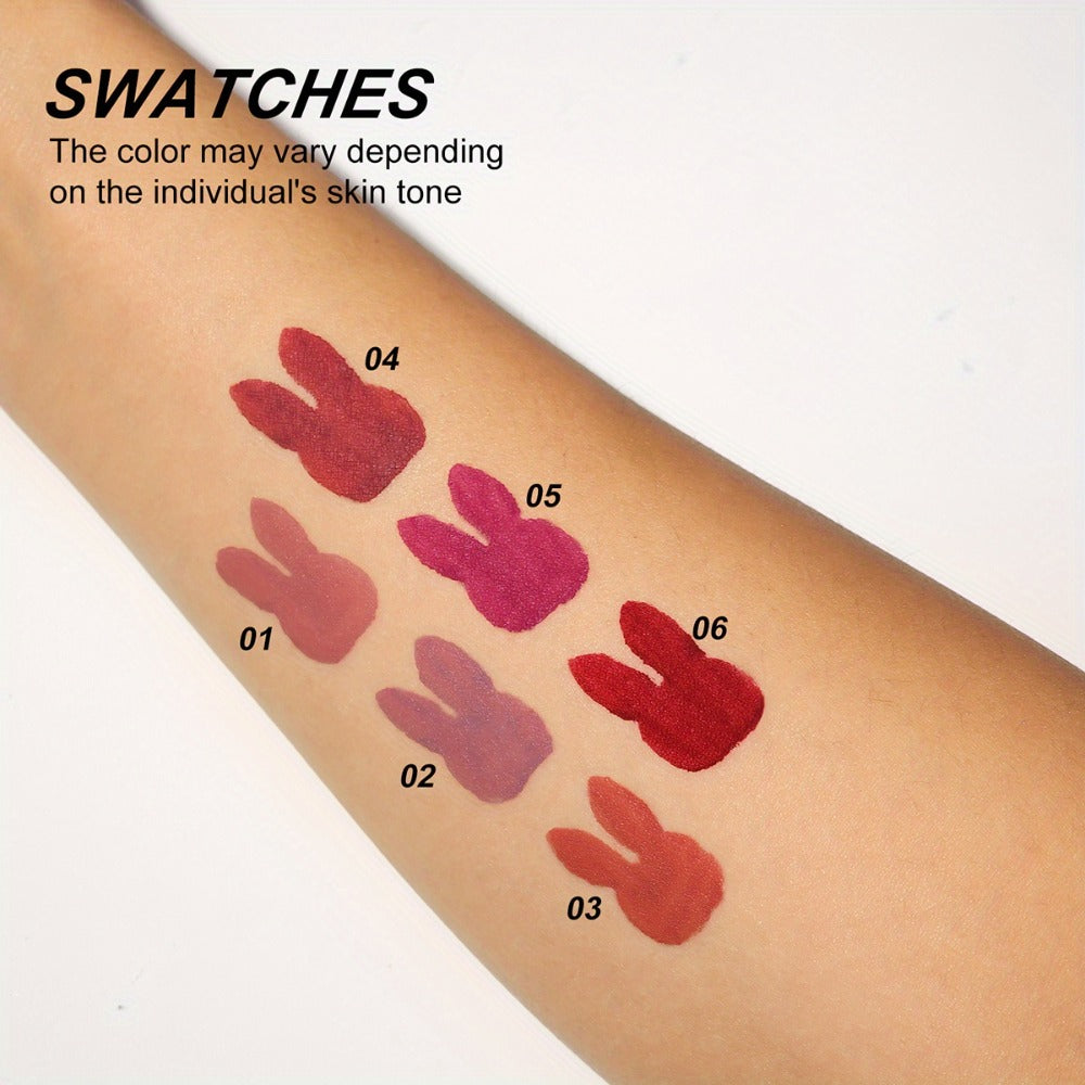 Liquid Matte Lipstick Set 6 Pcs Nude Shades Waterproof High Pigment Velvet Smudge Proof Lip, for Makeup, Travel and Everyday Vanity Use