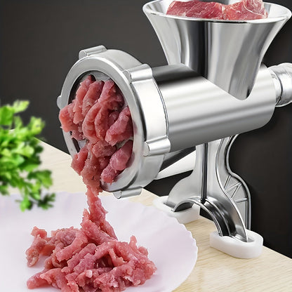Manual Meat Grinder Hand Crank - Stainless Steel Mincer & Sausage Maker for Home Kitchen for Home Cooking, Dining and Outdoor Meals