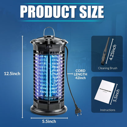 IPX4 Bug Zapper Plug-In, Electric Flying Insect Trap with LED Light & ABS Housing, Indoor Mosquito Zapper for Home