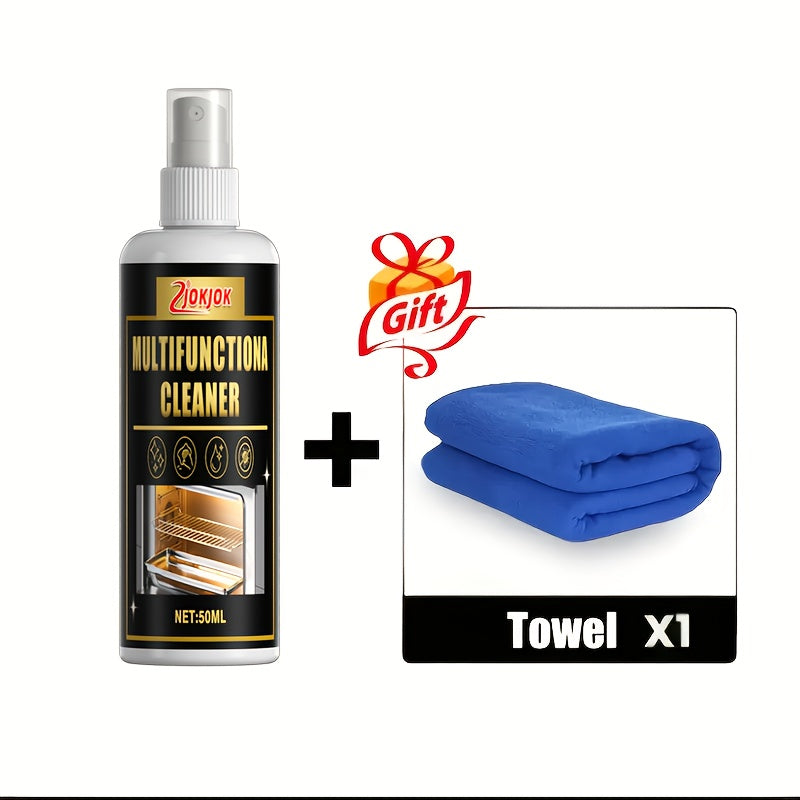 Calcium Carbonate Metal Cleaner Spray – Oil Stain Remover for Stove Oven Cooktop, Polish & Restoration Formula with Sponge