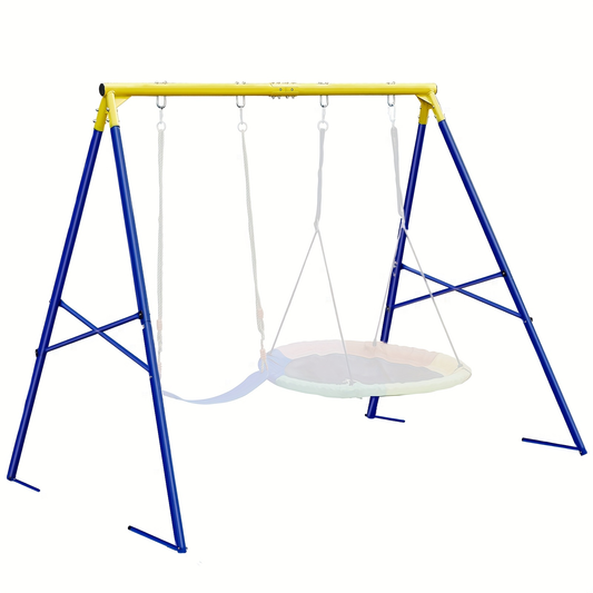 Heavy Duty Swing Set Frame – Full Steel A-Frame Outdoor Swing Stand with Ground Stakes, Supports 2 Swings & Up to 550 LBS