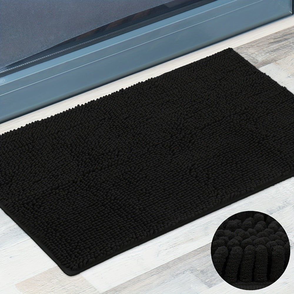 Chenille Doormat Absorbent Non-Slip Washable Indoor Outdoor Mat – Soft Shaggy Entryway Rug for Muddy Paws