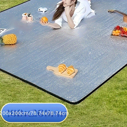 Camping Mat Extra Large 4 Person – Aluminum Foil EPE Foam Waterproof Picnic Blanket, Double-Sided Moisture-Proof Thermal Insulation Pad