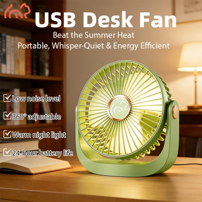 Portable Fan USB-Rechargeable Five-Speed Model with Desk, Wall, Ceiling and Hanging Placement Options