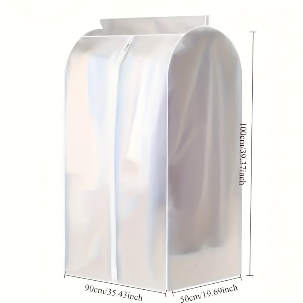 Garment Bag Clothes Dust Cover – Translucent PEVA Waterproof Hanging Storage Bag for Coat Dress Suit, Thickened Washable, Multiple Sizes