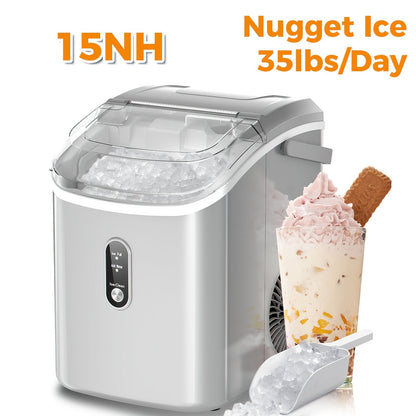 Ice Maker Machine – Nugget Ice & Bullet Ice Countertop, 26-35 Lbs Daily, One-Button Operation, Self-Cleaning