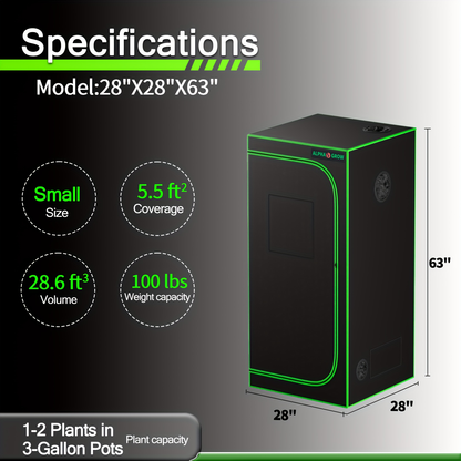 ALPHAGROW Grow Tent Greenhouse Portable 2X2/3X3/4X2/4X4 Ft High Reflective 1680D Mylar Canvas for Garden, Patio and Yard Use