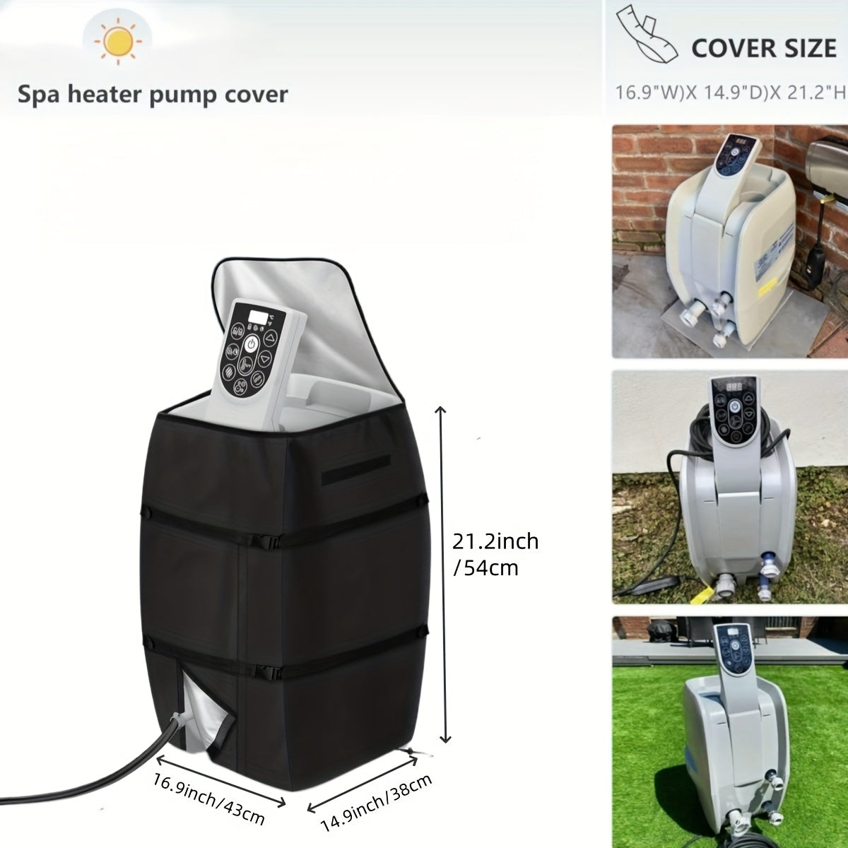 Hot Tub Pump Cover Insulated for Garden, Patio and Yard Use, with the Listed Configuration