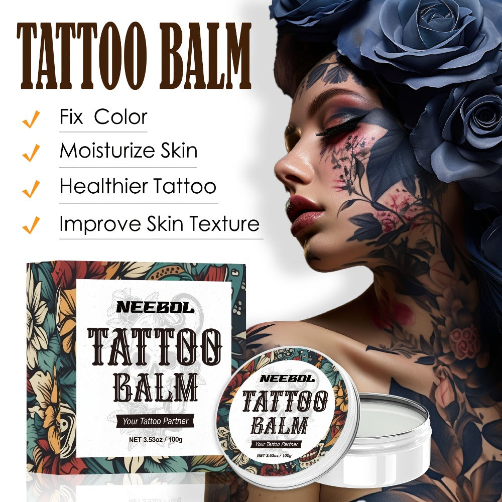 Tattoo Green Soap Cleaning Kit Neebol 8.5oz Concentrated Soap Squeeze Bottle Moisturizing Balm Cream Lint-Free Wipes Complete Skin Care Set