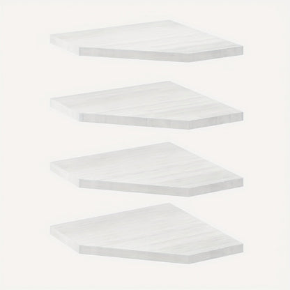Corner Wall Shelf Set with 13.9-Inch Front Edge, Brown, Black or White Finish and 2, 4 or 6 Pieces