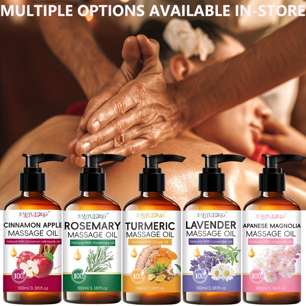 Lavender Massage Oil for Body 3.38oz – Natural Nourishing & Hydrating Formula for All Skin Types, Calming Aromatherapy, Couples Massage Oil