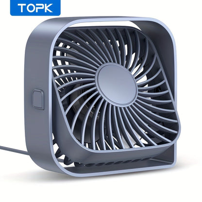 USB Desk Fan Portable, Small Personal Fan 3 Speed Settings 360° Rotation Silent Operation, for Home, Office and Desktop Air Circulation