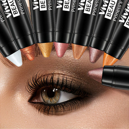 Eyeshadow Sticks 7-Piece Set Pop Color Matte, Easy Apply Smoky Eye Makeup Pencils with Eyebrow Pencil
