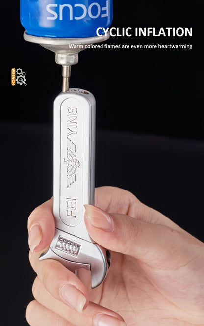 Spanner Shape Novelty Lighter, Refillable Butane Windproof Metal Lighter, Cool Gadget Gift for Men