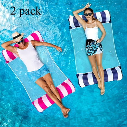 Inflatable Swimming Ring Pool Float for Adults 2/4/6 Pack, Classic Striped Swim Tube, Leak-Resistant PVC