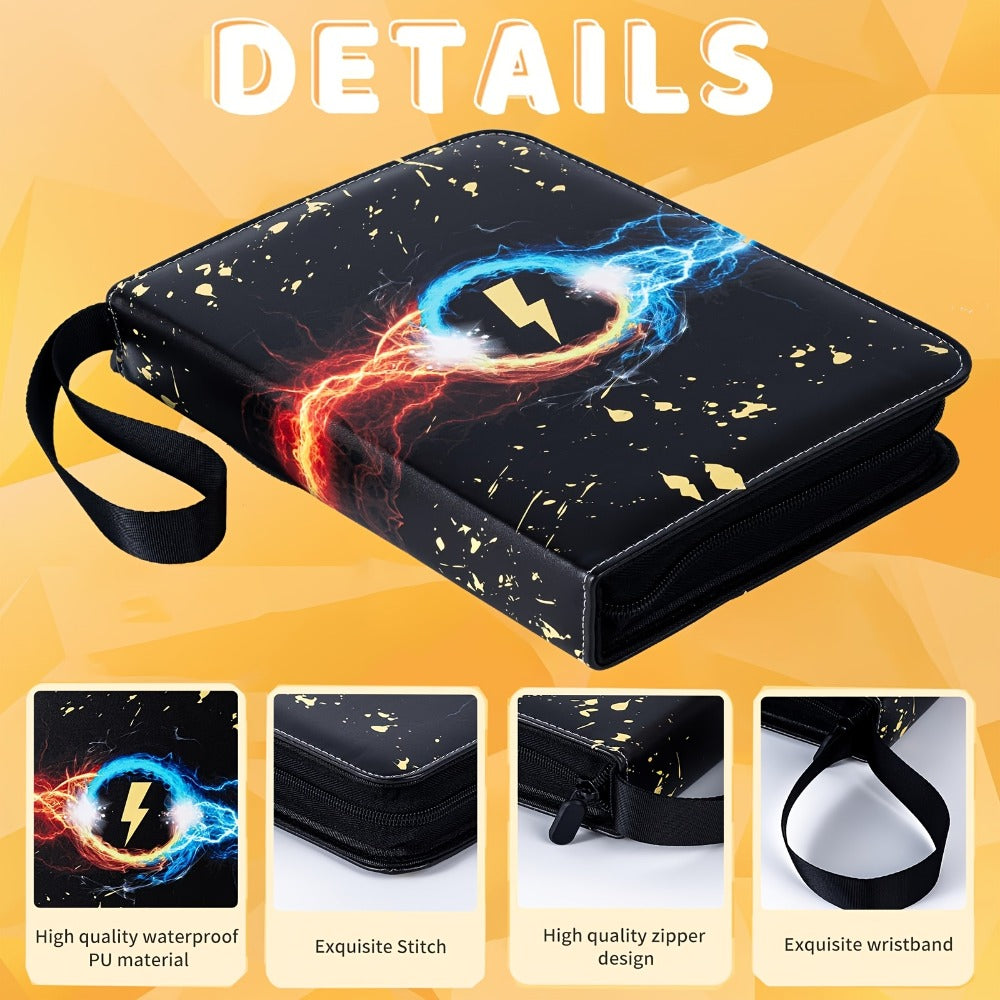 Trading Card Binder 900 Pocket Album – 9-Pocket 3-Ring Card Holder with 50 Removable Sleeves, Waterproof PU Leather for MTG, Pokemon