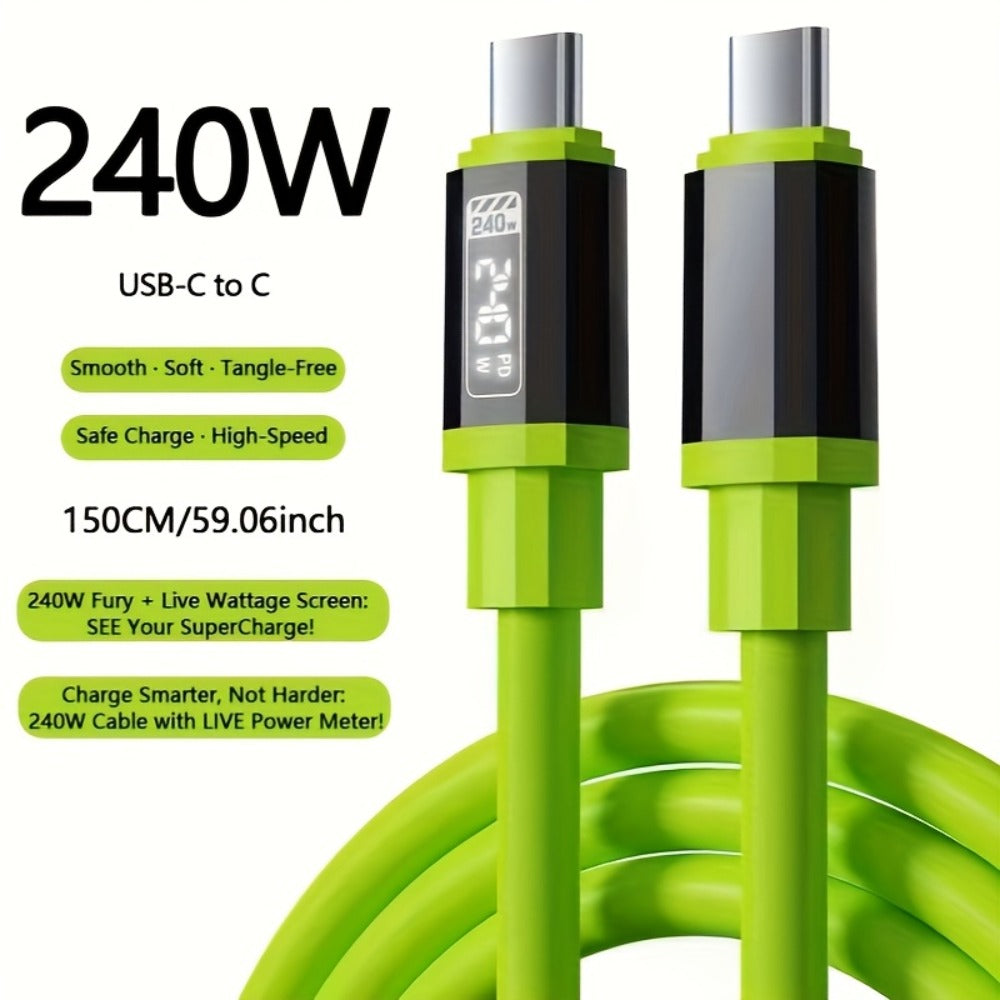 240W USB-C Fast Charging Cable 3/5 Pack 1.5M, Super Fast Charger Cord Compatible with iPhone 15 16