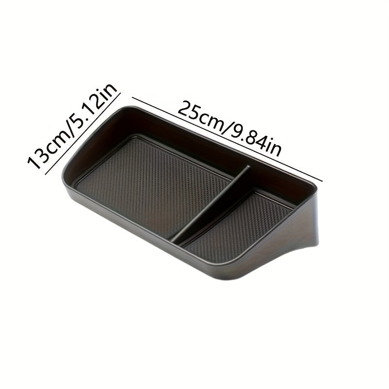 Car Dashboard Non-Slip Tray Organizer – Rubber Base Open Front Holder for Phone Keys Coins Cards, Universal Anti-Slip Car Dash Storage Tray