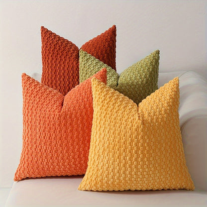 Velvet Throw Pillow Covers 4-Pack 20x20 Inch - Double-Sided Cushion Covers with Zipper Closure