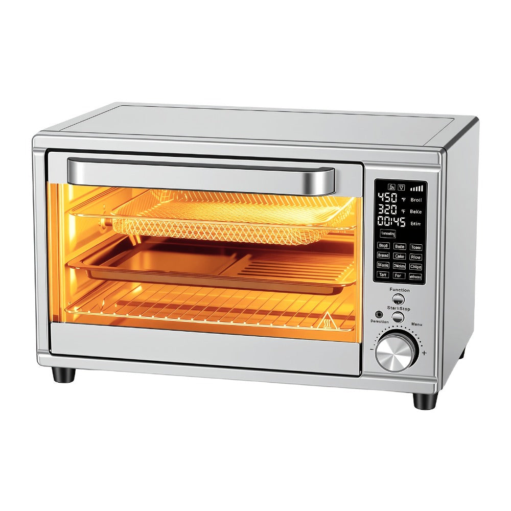 Air Fryer Toaster Oven Combo 29.6QT XL with Smart Probe, 12-in-1 Digital Countertop Oven, Stainless Steel
