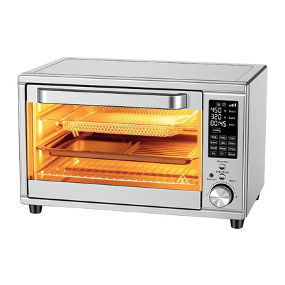 Air Fryer Toaster Oven Combo 29.6QT XL with Smart Probe, 12-in-1 Digital Countertop Oven, Stainless Steel