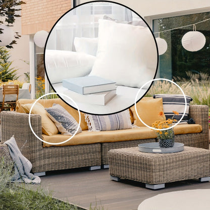 Outdoor Pillow Inserts 4/6 Pack, Soft or Waterproof Throw Pillow Forms for Sofa, Bed & Patio, 12x20-20x20 Inch