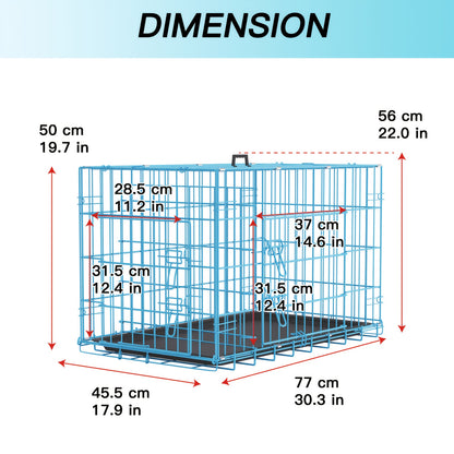 Dog Crate Foldable Metal Wire Dog Cage with Divider Panel & Leak-Proof Tray – Indoor Outdoor Dog Kennel for Small Medium Dogs