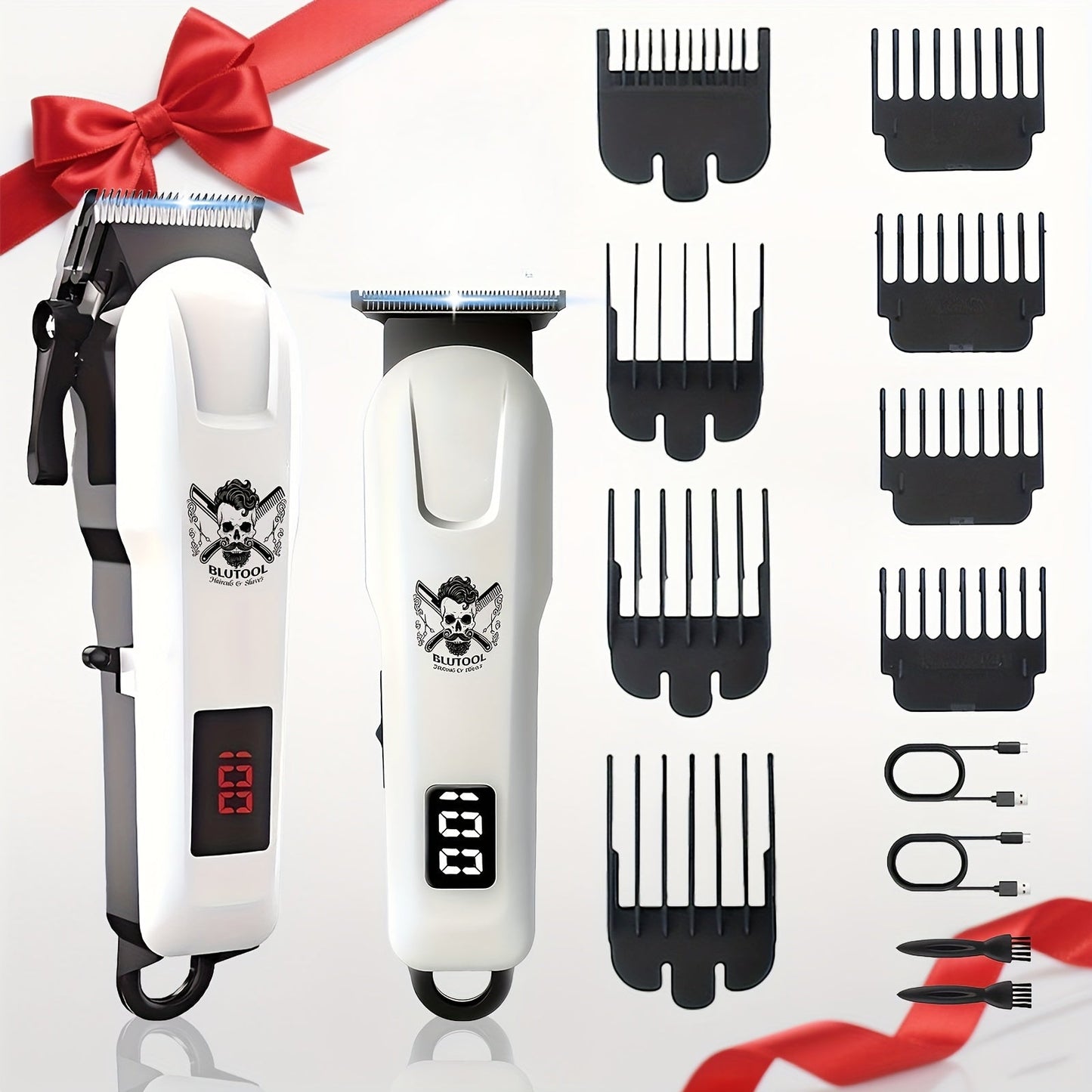 Cordless Hair Clipper Set for Men USB Rechargeable Electric Shaver with LED Display – Professional Grooming Kit 2 or 3 Piece Wireless Hair