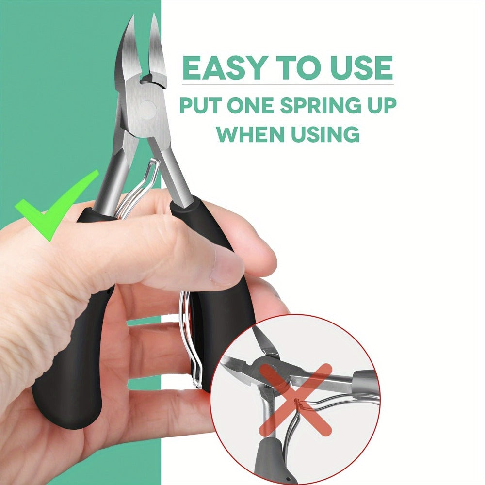 Toenail Clippers for Thick Nails & Ingrown Toenails 3 Pack Sharp Curved Blade Surgical Steel – Double Spring Ergonomic Podiatrist Nail