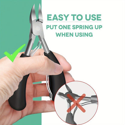 Toenail Clippers for Thick Nails & Ingrown Toenails 3 Pack Sharp Curved Blade Surgical Steel – Double Spring Ergonomic Podiatrist Nail