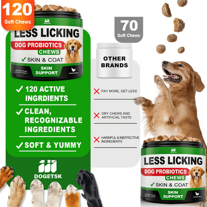 Dog Immune & Gut Support Chews 120ct – Chicken Flavor Soft Chews for Healthy Skin & Coat, Digestive Health & Immune Boost
