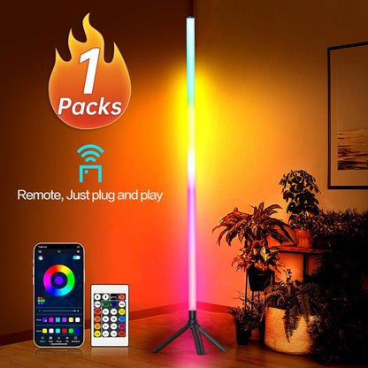 48.8-Inch RGB Tube Floor Lamp with Tripod Stand in One- or Two-Pack App and Remote Checkouts