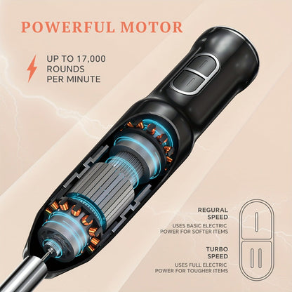 Corded Immersion Blender with Stainless-Steel-Look Blending Head, Two Controls and 38cm Height