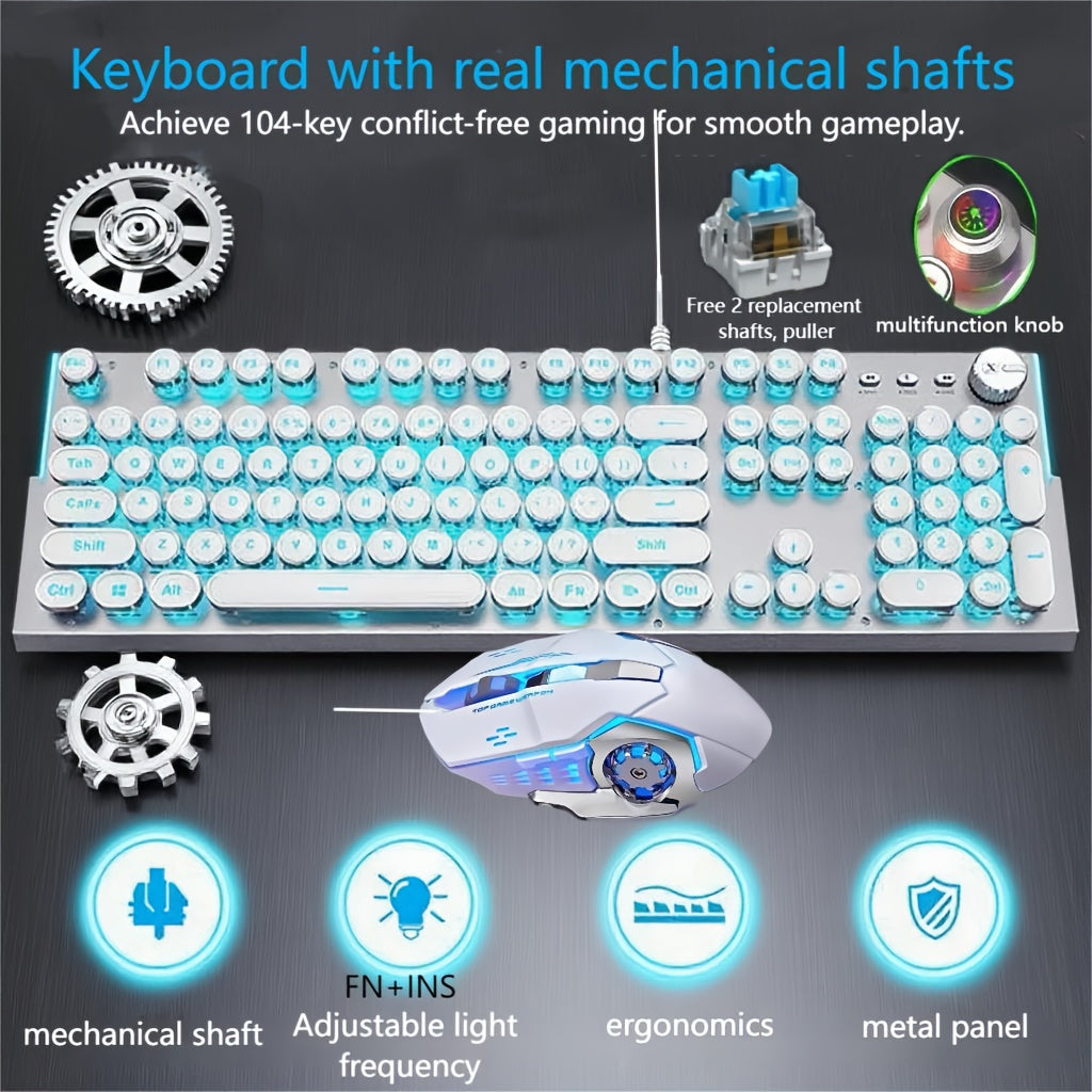 Hot-Swappable Mechanical Keyboard and Mouse Combo 34 Lighting Effects True Mechanical Blue for an Everyday Personal Care Routine