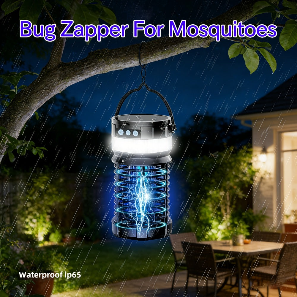 Solar and USB-C Insect Zapper Lantern with 4000mAh Label, Remote Control and Adjustable Panel