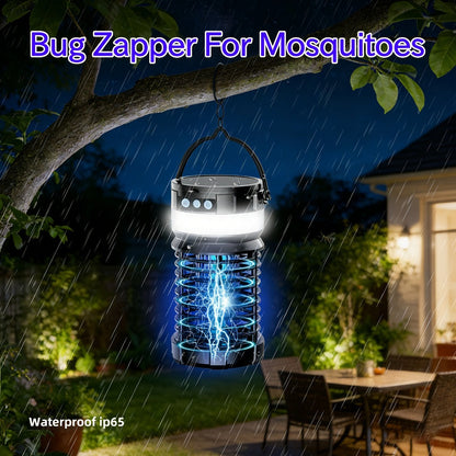 Solar and USB-C Insect Zapper Lantern with 4000mAh Label, Remote Control and Adjustable Panel