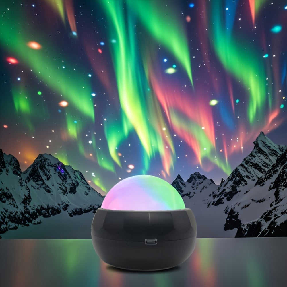 Aurora Magic Ball Light USB Plug-In with Remote, Color Rotating Aurora Borealis Effect Night Light for Bedroom