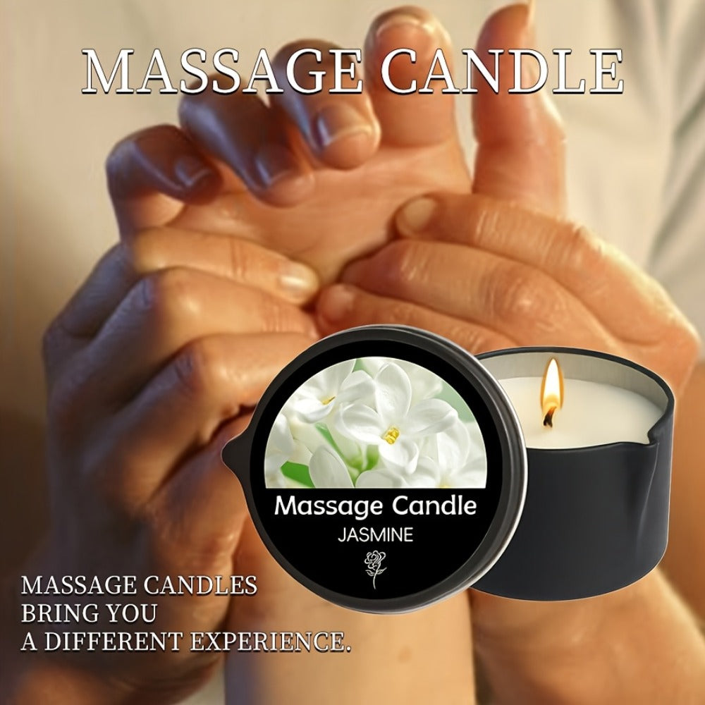 Massage Oil Candle 2-in-1 Soy Wax Scented Candle with Essential Oil – Moisturizing Warm Body Lotion for Spa Pedicure Relaxation Aromatherapy