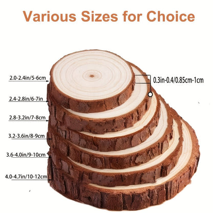 Wood Slices 28 Pcs Natural Log Bark Rounds for Crafts DIY Centerpieces Christmas Ornaments Wreaths Wedding Decor Painting Woodworking